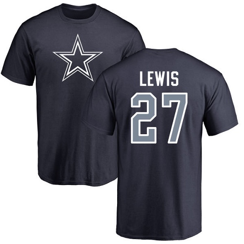 Men Dallas Cowboys Navy Blue Jourdan Lewis Name and Number Logo #27 Nike NFL T Shirt